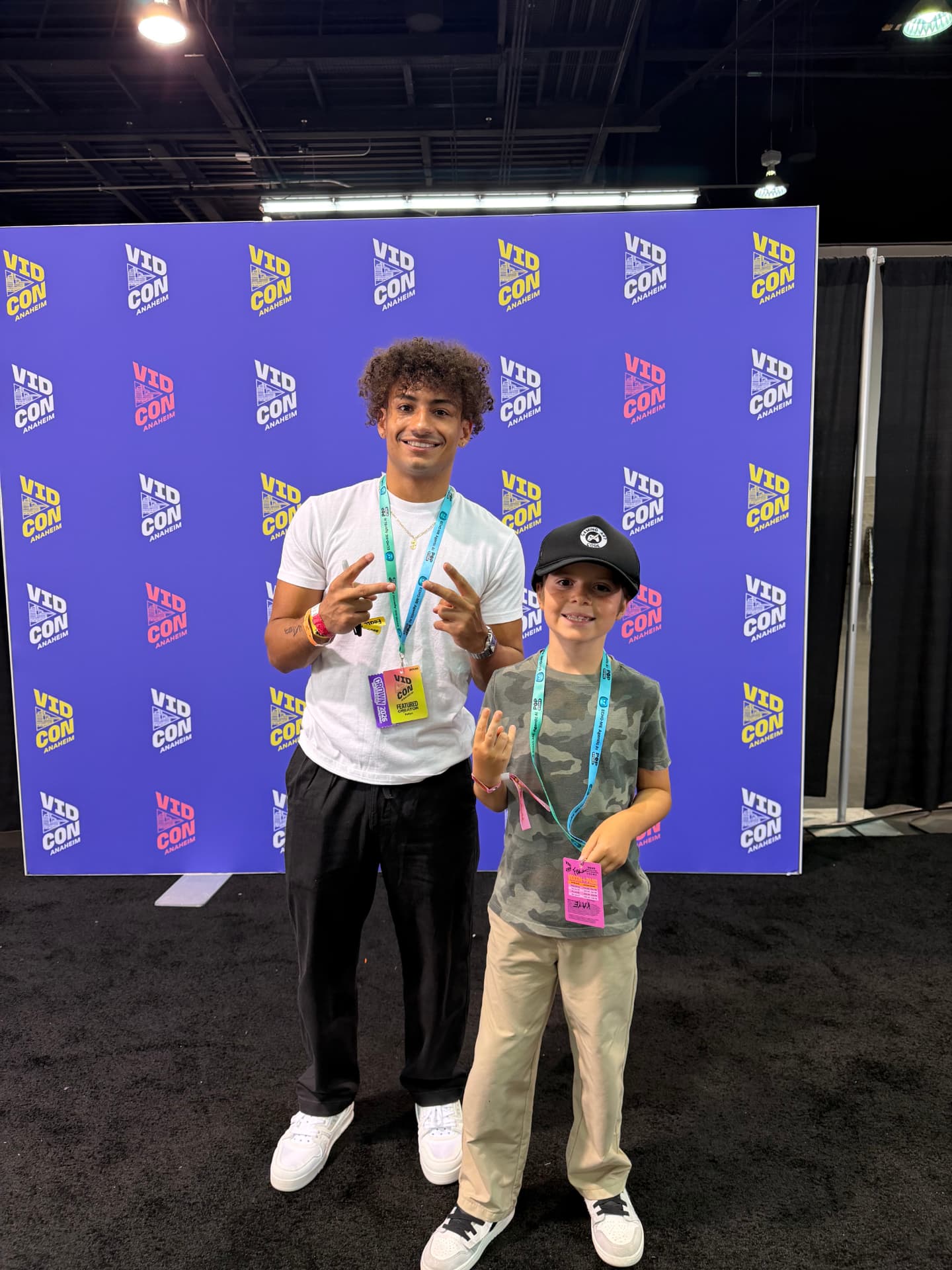 Lorenzo at a creator event with one of his gaming creator inspirations